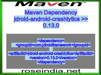 Maven dependency of jdroid-android-crashlytics version 0.13.0