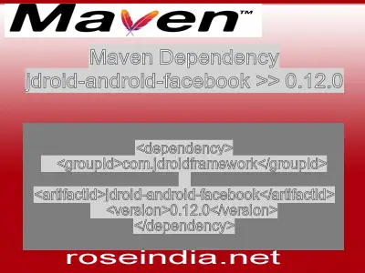 Maven dependency of jdroid-android-facebook version 0.12.0