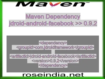 Maven dependency of jdroid-android-facebook version 0.9.2