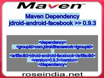 Maven dependency of jdroid-android-facebook version 0.9.3