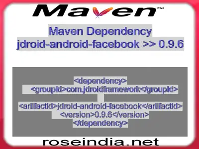 Maven dependency of jdroid-android-facebook version 0.9.6