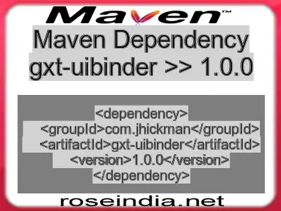 Maven dependency of gxt-uibinder version 1.0.0