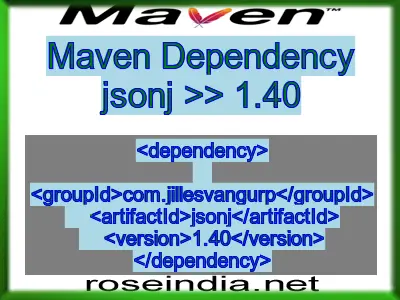 Maven dependency of jsonj version 1.40