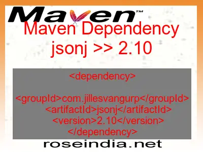 Maven dependency of jsonj version 2.10