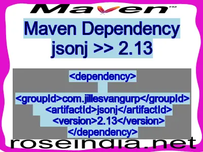 Maven dependency of jsonj version 2.13