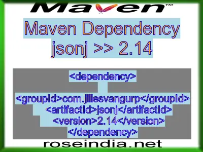 Maven dependency of jsonj version 2.14