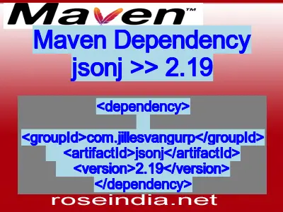 Maven dependency of jsonj version 2.19