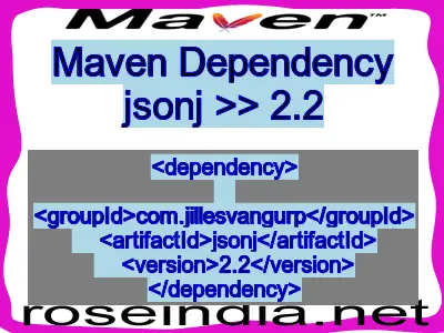 Maven dependency of jsonj version 2.2