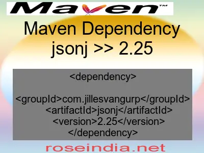 Maven dependency of jsonj version 2.25