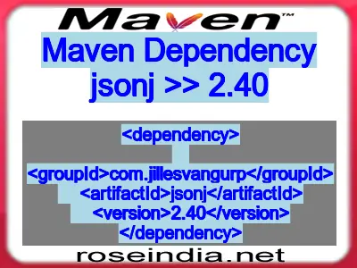 Maven dependency of jsonj version 2.40