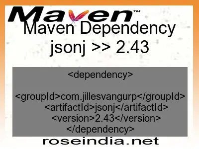 Maven dependency of jsonj version 2.43