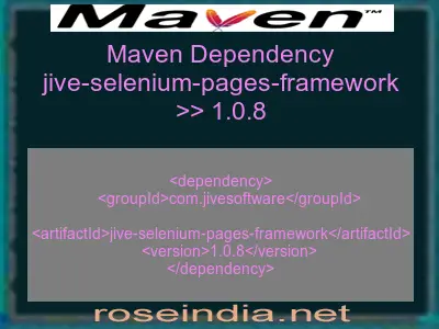 Maven dependency of jive-selenium-pages-framework version 1.0.8