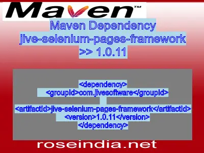 Maven dependency of jive-selenium-pages-framework version 1.0.11