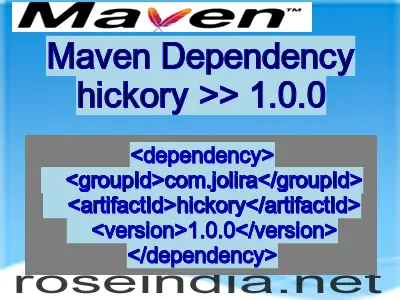 Maven dependency of hickory version 1.0.0