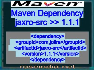 Maven dependency of jaxro-src version 1.1.1