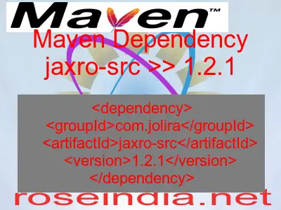 Maven dependency of jaxro-src version 1.2.1