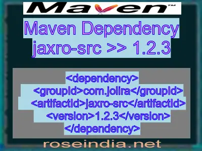 Maven dependency of jaxro-src version 1.2.3