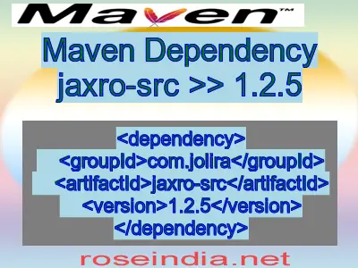 Maven dependency of jaxro-src version 1.2.5