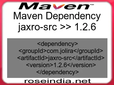 Maven dependency of jaxro-src version 1.2.6