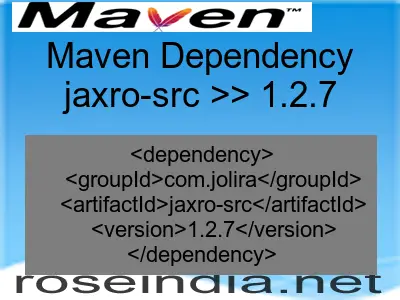 Maven dependency of jaxro-src version 1.2.7