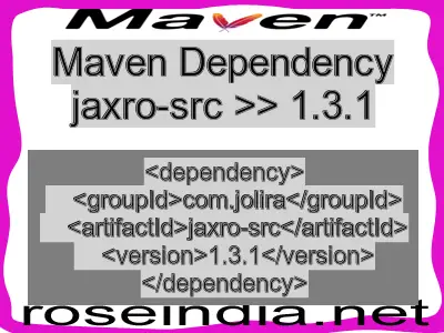 Maven dependency of jaxro-src version 1.3.1