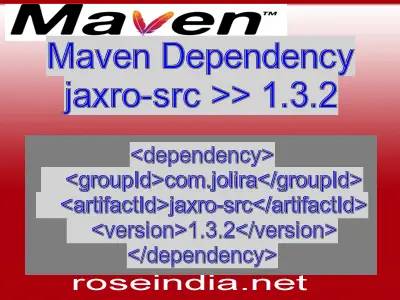 Maven dependency of jaxro-src version 1.3.2