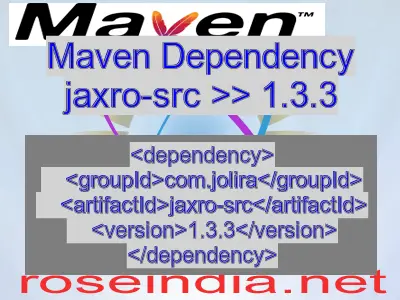 Maven dependency of jaxro-src version 1.3.3