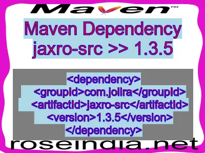 Maven dependency of jaxro-src version 1.3.5