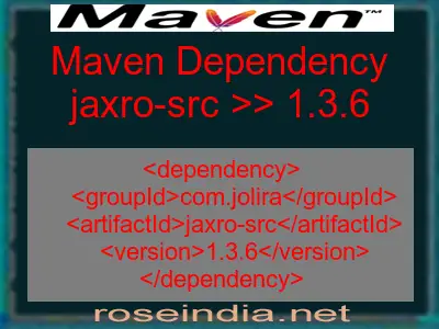 Maven dependency of jaxro-src version 1.3.6