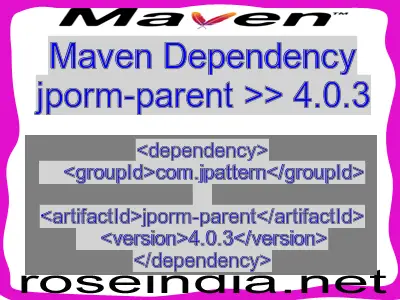 Maven dependency of jporm-parent version 4.0.3