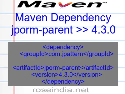 Maven dependency of jporm-parent version 4.3.0