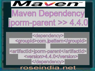 Maven dependency of jporm-parent version 4.4.0