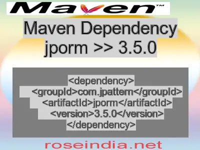 Maven dependency of jporm version 3.5.0