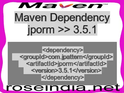 Maven dependency of jporm version 3.5.1