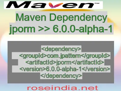 Maven dependency of jporm version 6.0.0-alpha-1