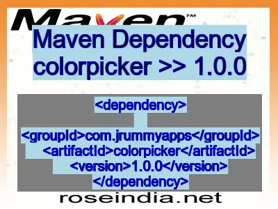 Maven dependency of colorpicker version 1.0.0