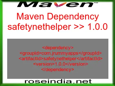 Maven dependency of safetynethelper version 1.0.0