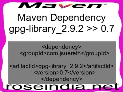 Maven dependency of gpg-library_2.9.2 version 0.7