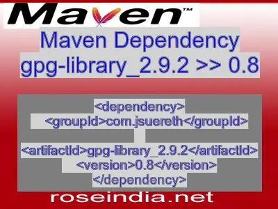 Maven dependency of gpg-library_2.9.2 version 0.8