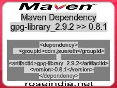 Maven dependency of gpg-library_2.9.2 version 0.8.1