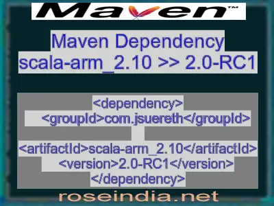 Maven dependency of scala-arm_2.10 version 2.0-RC1