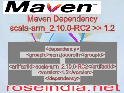 Maven dependency of scala-arm_2.10.0-RC2 version 1.2