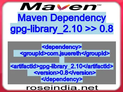 Maven dependency of gpg-library_2.10 version 0.8