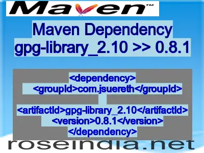 Maven dependency of gpg-library_2.10 version 0.8.1