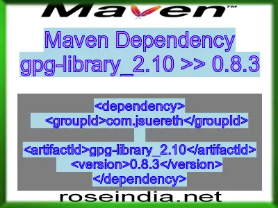 Maven dependency of gpg-library_2.10 version 0.8.3