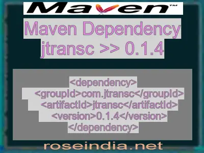 Maven dependency of jtransc version 0.1.4