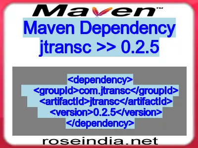 Maven dependency of jtransc version 0.2.5