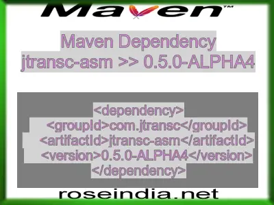 Maven dependency of jtransc-asm version 0.5.0-ALPHA4