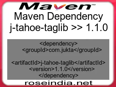 Maven dependency of j-tahoe-taglib version 1.1.0