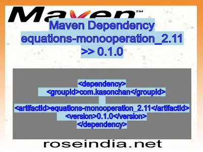 Maven dependency of equations-monooperation_2.11 version 0.1.0